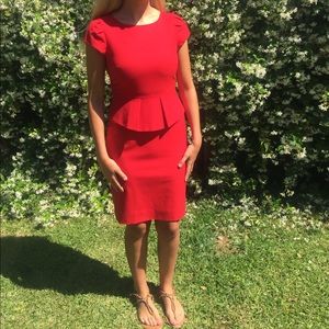 J. Crew Red Peplum dress